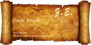 Zech Ernő névjegykártya